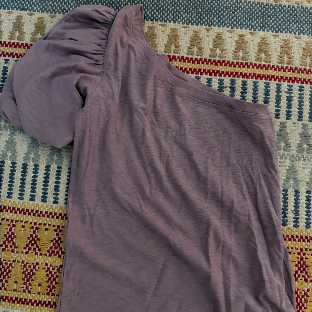 Nation LTD White and Purple Ribbed Tops